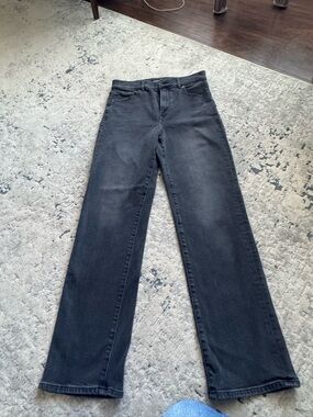 Express Black Straight-Leg High-Rise Jeans